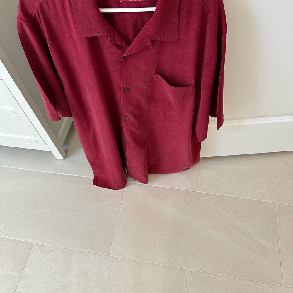 Tommy Bahama Red Silk Dress Shirt